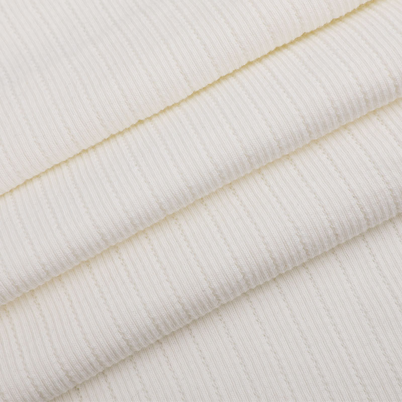 Rajutan Tulang Rusuk Bergaris CVC Jacquard 32s